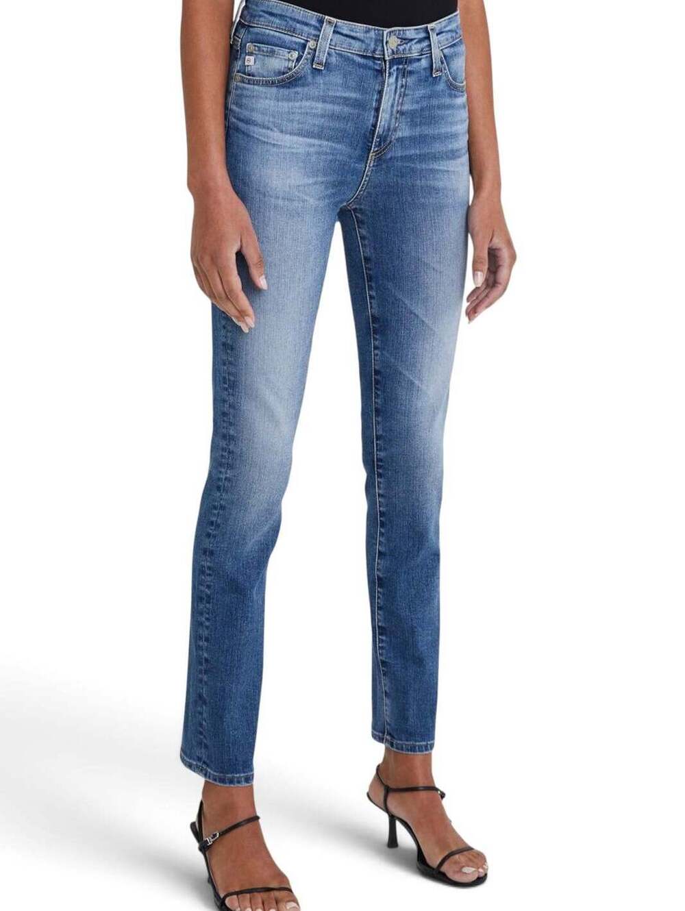 Adriano Goldschmied AG Women’s Mari Crop High Rise Slim Straight Blue Jeans US28